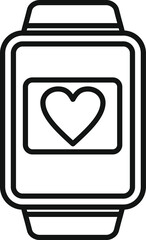 Sticker - Heart data track icon outline vector. System sport data. Fitbit device