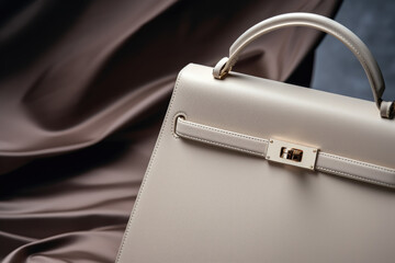 Luxury handbag product presentation. Classic, modern bag mockup