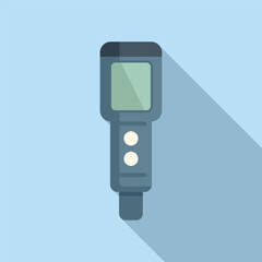 Wall Mural - Ph meter experiment icon flat vector. Medical solution. Clinical probe test