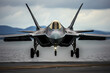 Raptor f-22 during takeoff from an aircraft carrier