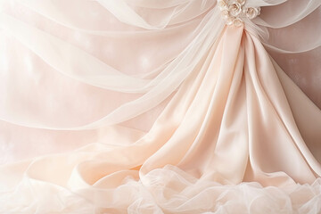 Wedding Background with Light Bridal Textile