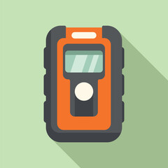 Poster - Electronic laser meter icon flat vector. Modern tool system. Measuring altitude housing