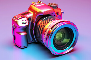 Wall Mural - pearlescent glamorous cam with pink hue on light purple background