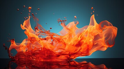 Canvas Print - A close up of a fire and water on the table, AI