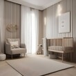A minimalist Scandinavian nursery with neutral tones and simple yet elegant furniture2