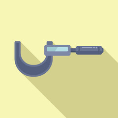 Sticker - Digital micrometer icon flat vector. Scale object. High calibrated