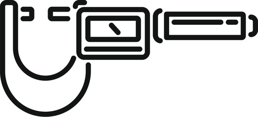 Wall Mural - Electronic digital micrometer icon outline vector. Metal exact. Meter scale