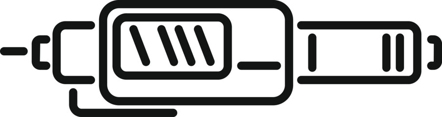 Poster - Digital micrometer precision icon outline vector. Number scale. Instrument metal tool