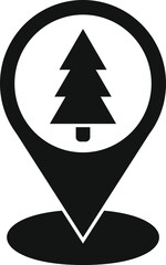 Poster - Campsite forest location icon simple vector. Healthy cabin. Outdoor resort adventure