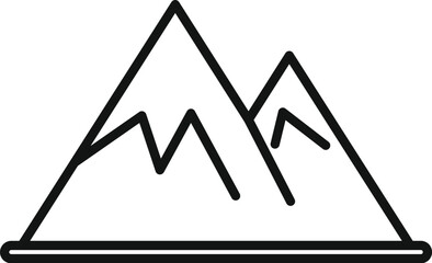 Sticker - Campsite mountains nature icon outline vector. Holiday vacation. Travel outdoor