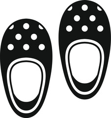 Sticker - Home slippers icon simple vector. Comfort bedroom. Fashion foot casual