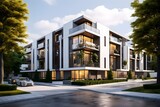 Fototapeta Dmuchawce - a big expensive luxury modern residential real estate villa building