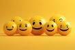 Smiling yellow golden happy face Smiley Laugher, friendly happy smile satisfied client review experience, customer success, client service good positive feedback, stakeholder shareholder management 