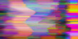 Glitched holographic flickering VHS screen with distortion, noise, and scanlines.