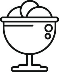 Sticker - Cherry ice cream icon outline vector. Gelato bowl. Flavor drink cup