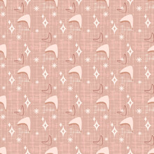 60s Retro Atomic Boomerang Pattern In Pink Seamless Tile