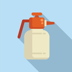 Wall Mural - Outdoor spray bottle icon flat vector. Atomizer wash hand. Clean powder