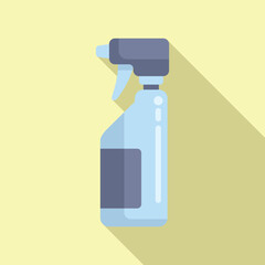 Poster - Palm cleanse disinfect icon flat vector. Air mist cleaning. Spray bottle