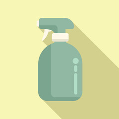 Poster - Nozzle sprayer icon flat vector. Palm cleanse safe. Clean container water