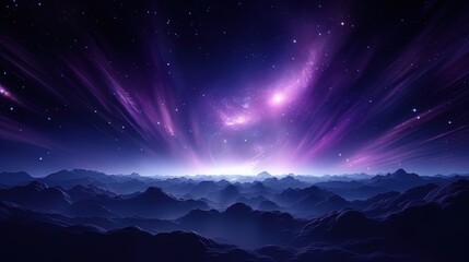 Neon reflections in dark purple space fog, forming fabulous contours
