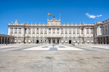 Wall Mural - Exterior and courtyard of the historic Royal Palace in Madrid, Spain
