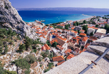 Wall Mural - Panorama of the city of Omis - Dalmatia - Croatia