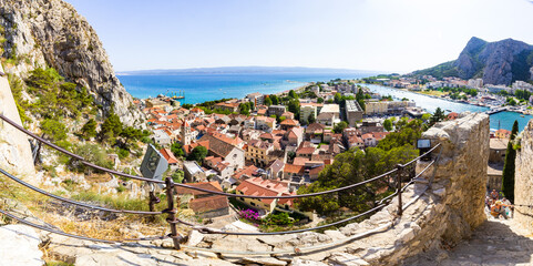 Poster - Panorama of the city of Omis - Dalmatia - Croatia