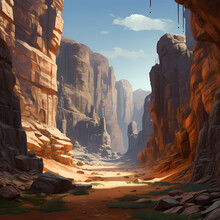 A Canyon With Towering Rock Formations