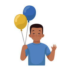 Sticker - down syndrome boy with balloons