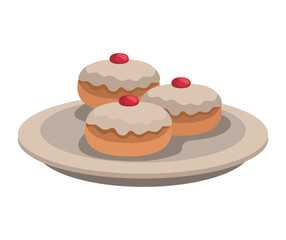 Sticker - hanukkah sufganiyot dessert