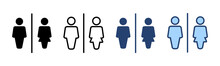 Toilet Icon Vector. Girls And Boys Restrooms Sign And Symbol. Bathroom Sign. Wc, Lavatory
