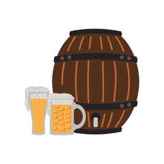 Sticker - germany beer barrel and mug