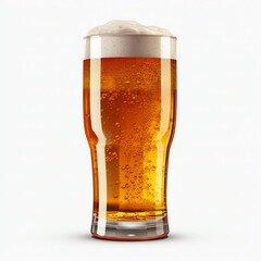 A glass of cold fresh beer with cap of foam. Splash of foam with tasty american beer. Beer day