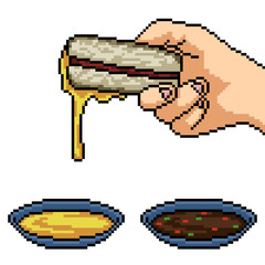 Canvas Print - pixel art sticky rice snack