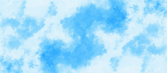 Poster - abstract blue watercolor background with colors . watercolor scraped grungy background . This watercolor design with watercolor texture on white background .Background with clouds on blue sky.