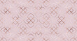 Abstract geometric seamless pattern ornament design with rose gold rhombus tiles.