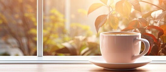 Sticker - Coffee cup on sunny windowsill