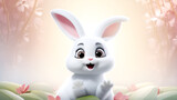 Fototapeta Lawenda - Close-Up Magic: Bunny and the Heart-Shaped Backdrop 
Loveable Bunnies in a Heartwarming Snapshot backgroud ai generated