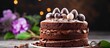 Traditional Easter dessert is a delicious chocolate cake.