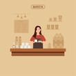 © ji min - barista working at a cafe.young boss working with a smile.카페에서 일하고 있는 바리스타미소로 일하고 있는 젊은 사장님
