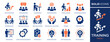 Training icon set. Collection of workshop, teamwork, skill, team, seminar and more. Vector illustration. Easily changes to any color.