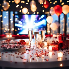 Wall Mural - business new years celebration wallpaper simple cinematic lighting