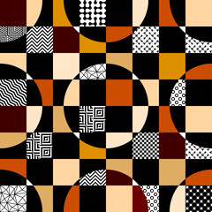 Aufkleber - Geometric abstract pattern retro style. Seamless vector pattern.