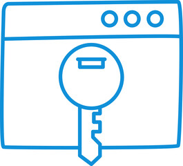 Web Encryption Key Doodle Icon
