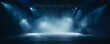 © Keitma - Empty stage with spotlights and smoke banner background with copy space