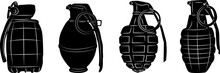 Grenades Silhouette On White Background Vector