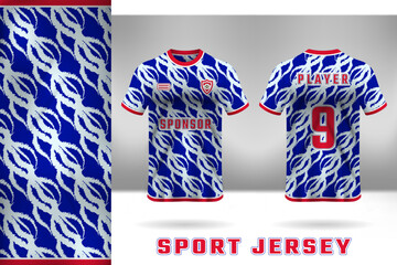 Wall Mural - Artistic sports jersey design with front and back visible waves
