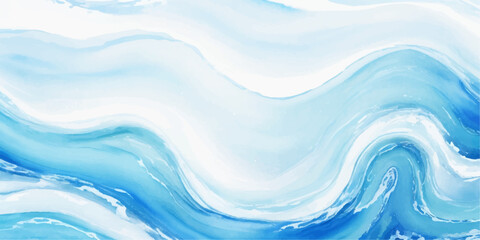 Wall Mural - abstract soft blue and white abstract water color ocean wave texture background. Banner Graphic Resource as background for ocean wave and water wave abstract graphics	