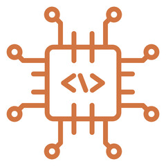 vector design code processor icon style