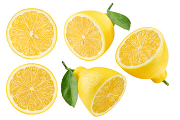 Wall Mural - lemon, isolated on white background, clipping path, full depth of field